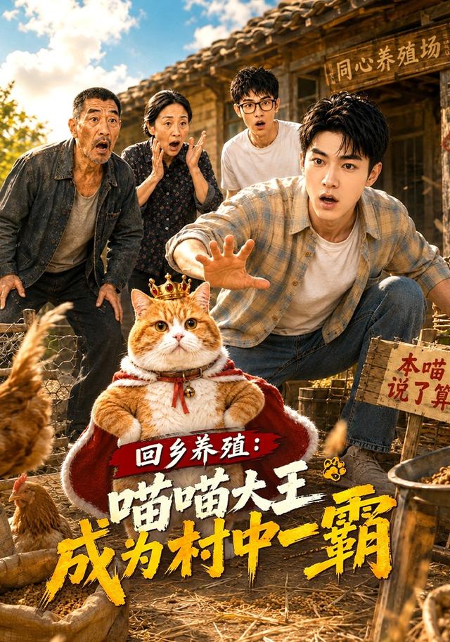 回乡养殖:喵喵大王成为村中一霸AI短剧封面图